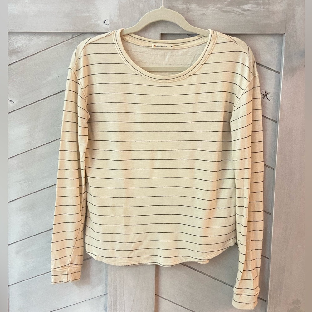 Marine Layer / Striped Long Sleeve Crew Neck / XS